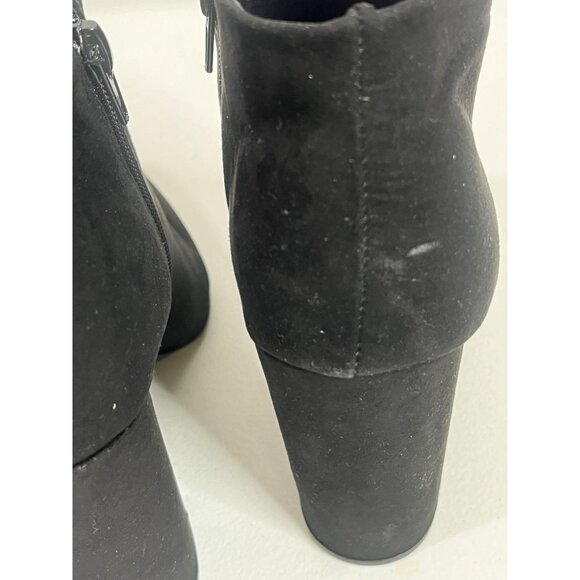 Shoedazzle Faux Suede Ankle Booties Women’s 9.5 Black High Heel Boots Fall - Picture 12 of 13
